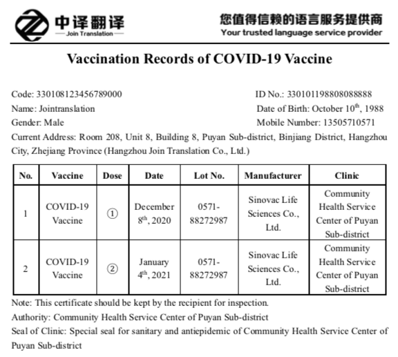 新型冠狀病毒疫苗免疫接種憑證中英文版翻譯規(guī)范.png